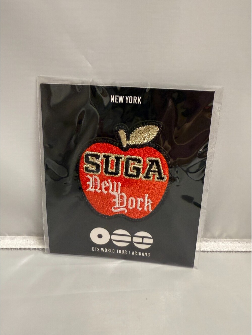[ON HAND] BTS ARIRANG New York NYC Pop Up SUGA Patch Clip Pin Badge Official